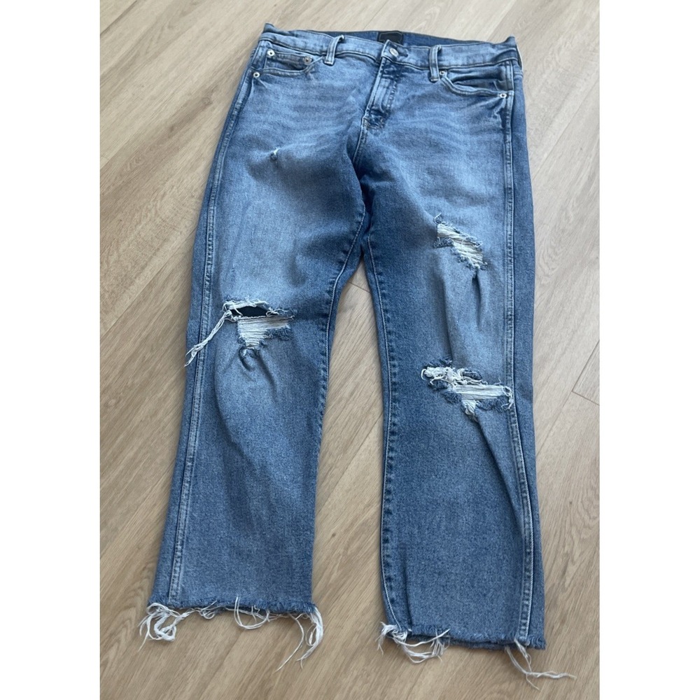 GAP Denim Jeans Blue Women's Size 12/31 Distressed Med Wash